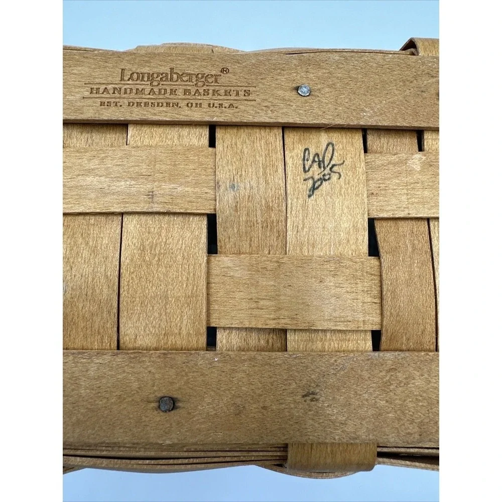 Longaberger 2005 Thank You‎ Basket Plastic Liner Handmade Woven Vintage 21-10